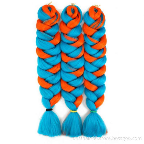 MYZYR Pink Purple Blue Blonde Ombre Color Synthetic Jumbo Hair Braids Braiding Hair Extension Crochet Braids Women